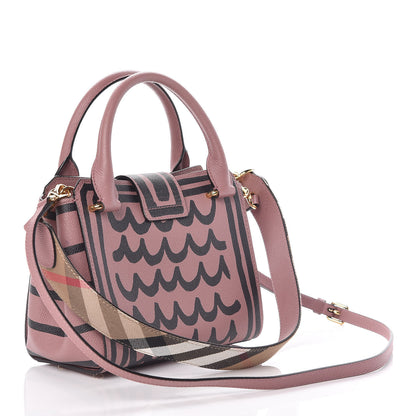 Burberry Soft Grain Calfskin Graphic Print Small Buckle Tote Dusty Pink 5 of 12