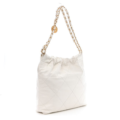 Chanel Shiny Calfskin Quilted Small Chanel 22 White 5 of 13