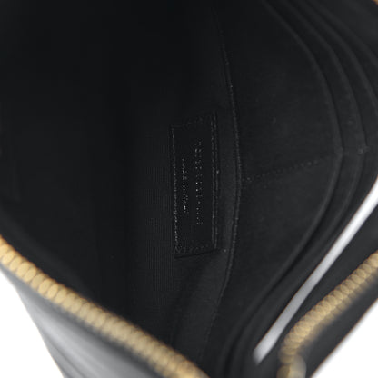 Saint Laurent Calfskin Matelasse Chevron Monogram A5 Wristlet Black 7 of 8