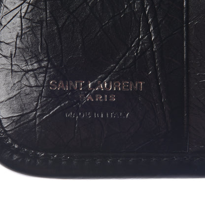 Saint Laurent Crinkled Calfskin Matelasse Monogram Niki Compact Wallet Black 6 of 7