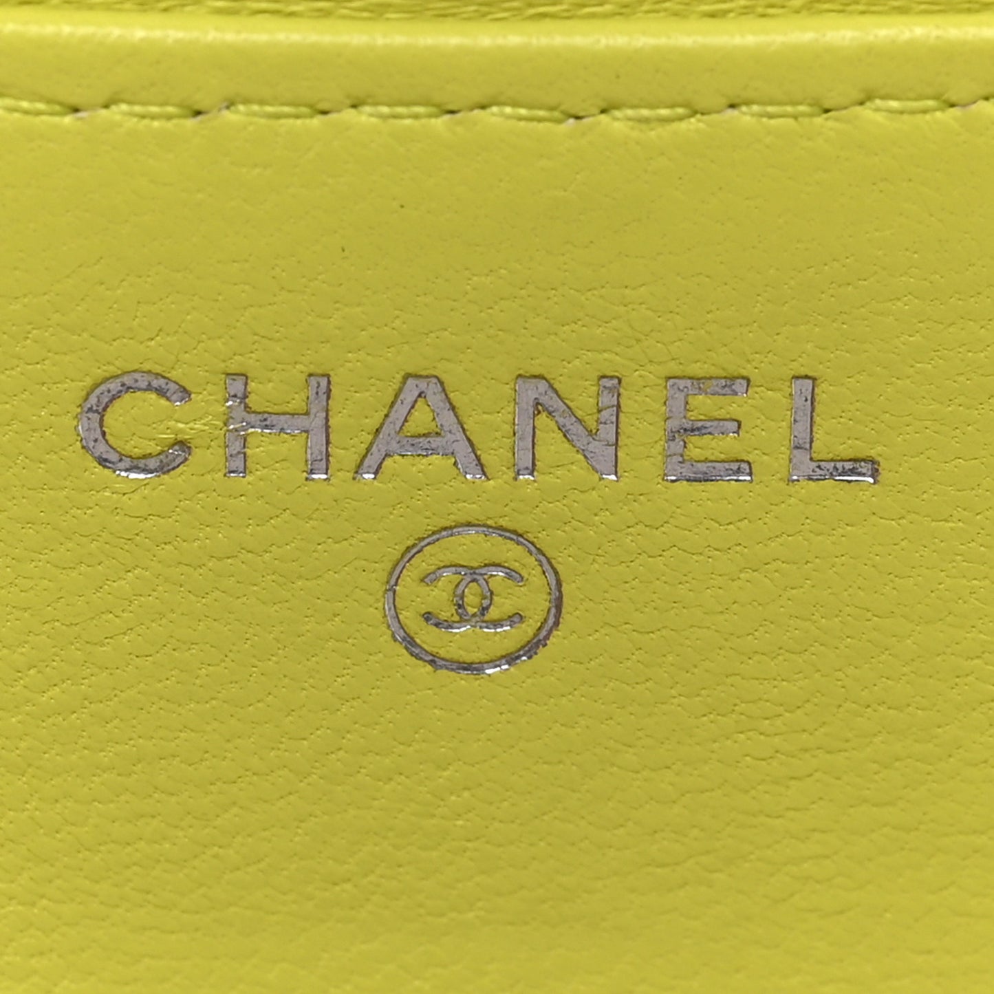 Lambskin Quilted Flap Phone Holder With Chain Yellow