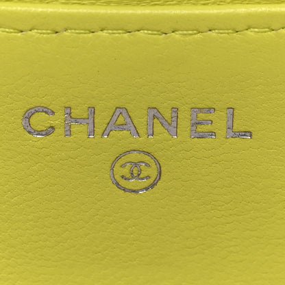 Chanel Lambskin Quilted Flap Phone Holder With Chain Yellow 6 of 10