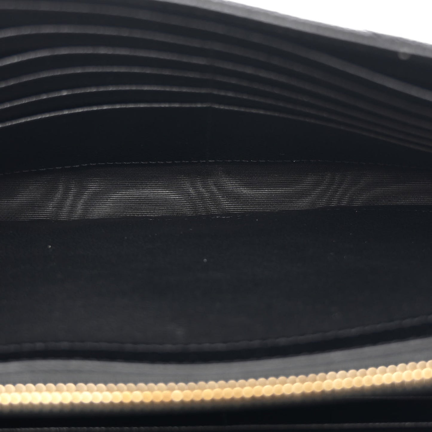 Grain De Poudre Matelasse Chevron Monogram Chain Wallet Black