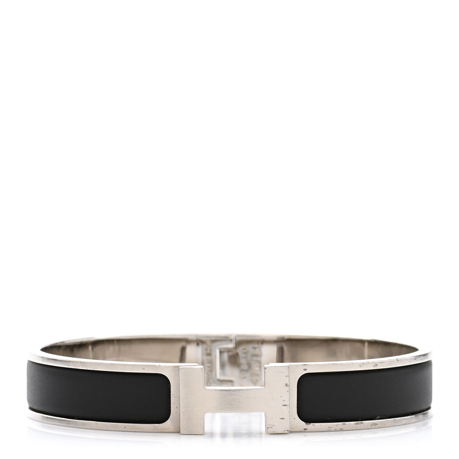 Hermes Matte Enamel Narrow Clic Clac HH Bracelet GM Black 1 of 5