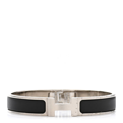 Hermes Matte Enamel Narrow Clic Clac HH Bracelet GM Black 1 of 5
