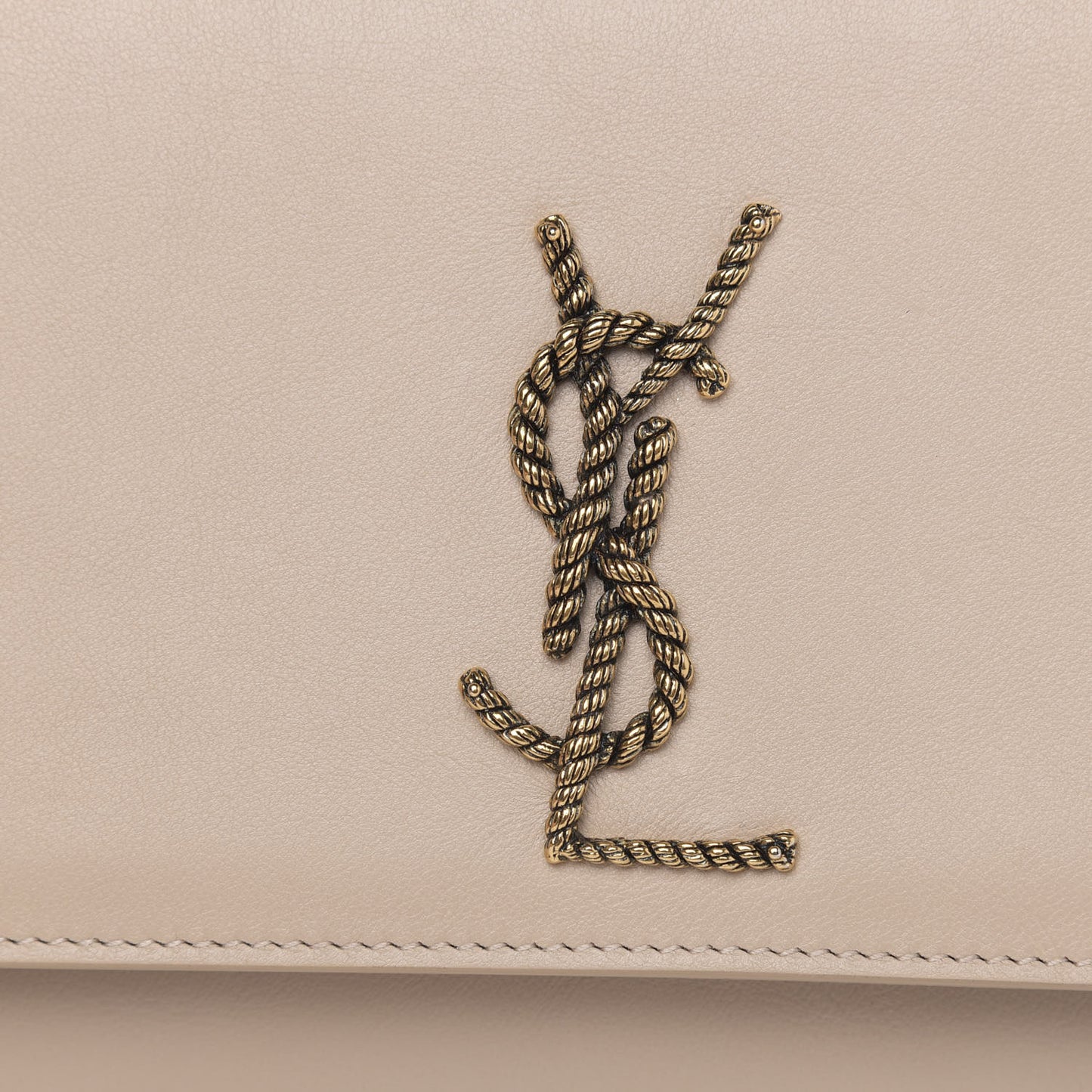 Smooth Calfskin Medium Braided Monogram Kate Satchel Nude Powder