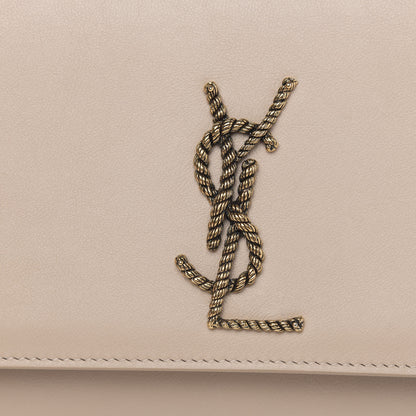 Saint Laurent Smooth Calfskin Medium Braided Monogram Kate Satchel Nude Powder 7 of 12