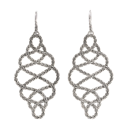 John Hardy Sterling Silver Classic Chain Braided Drop Earrings 1 of 4