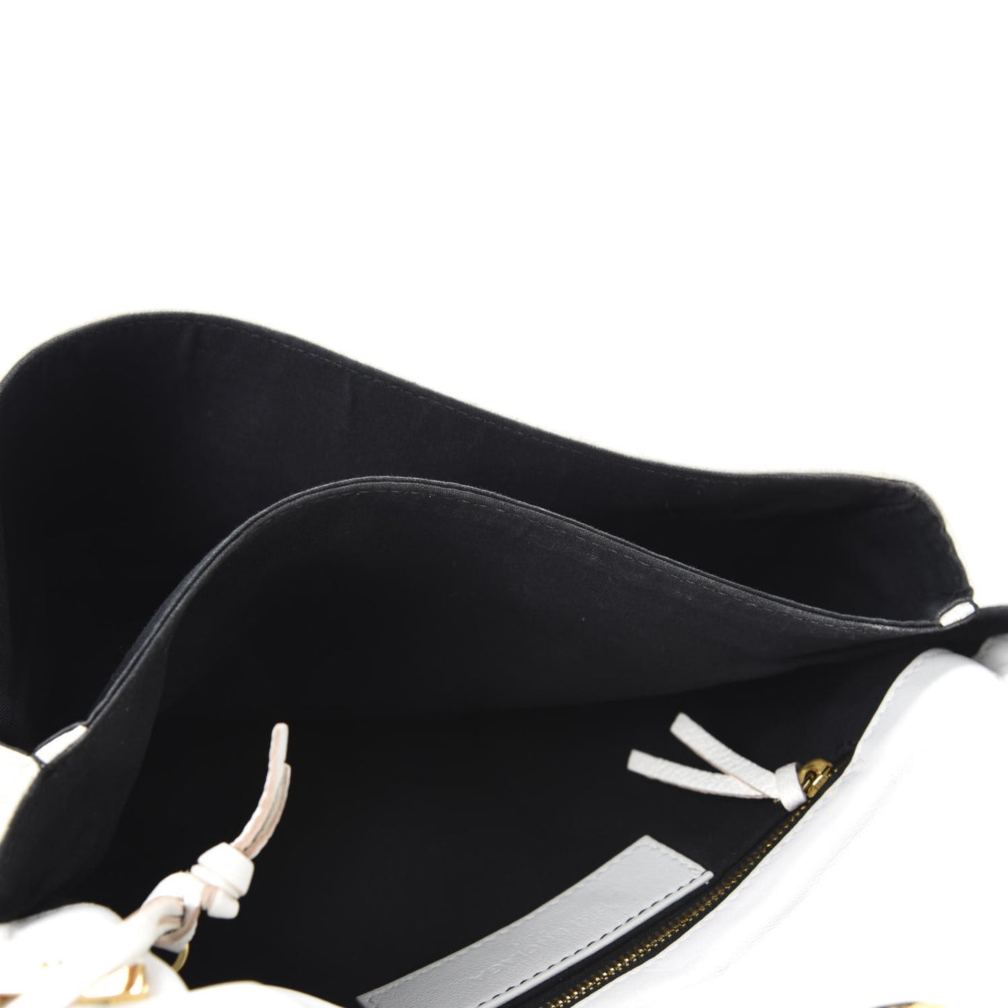 Chevre Gold Metallic Edge Hardware Envelope Clutch White