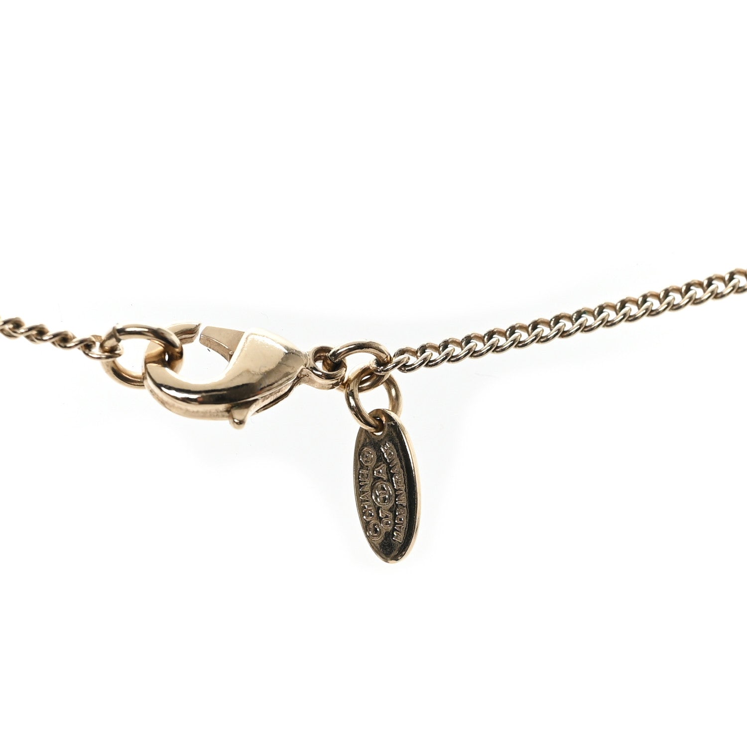 Chanel Enamel Crystal Pearl CC Camellia Drop Necklace Gold Black 4 of 4