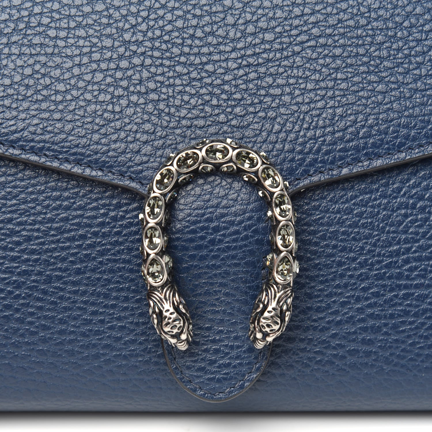 Gucci Dollar Calfskin Crystal Mini Dionysus Chain Wallet Blue Agata Black Diamond 10 of 11