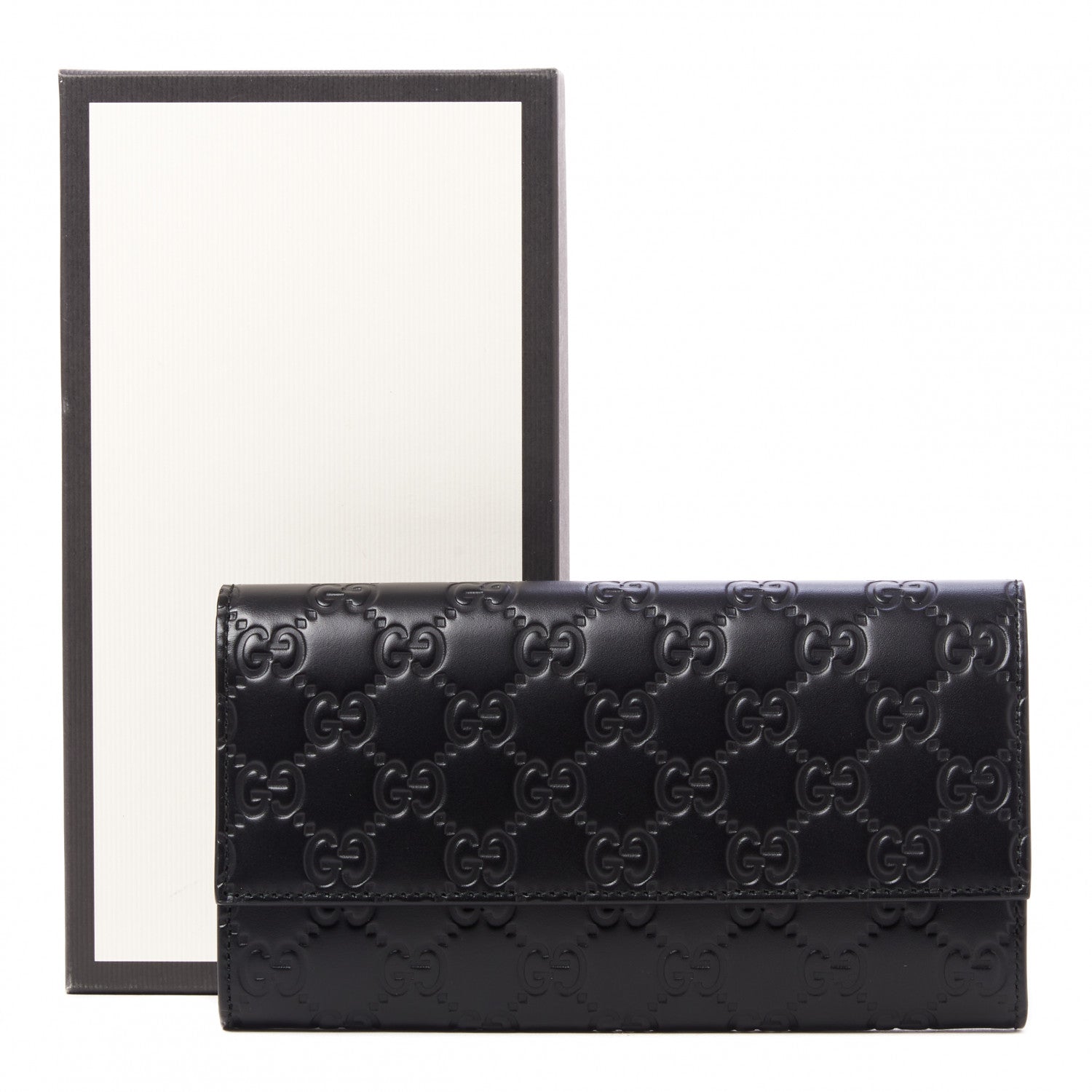 Gucci Guccissima Continental Flap Wallet Black 9 of 9