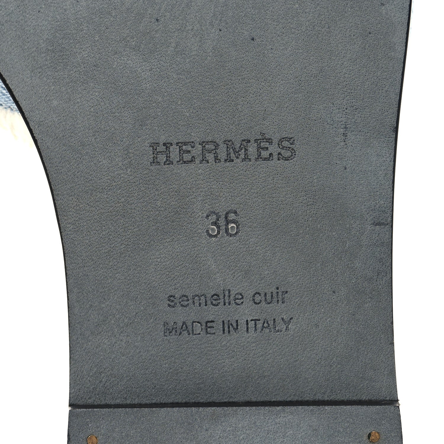 Hermes Denim Oran Fringe Sandals 36 Bleu Clair 8 of 10