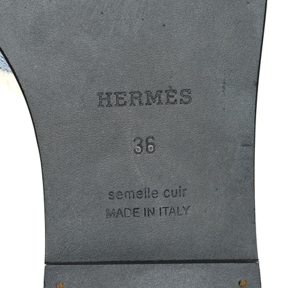 Hermes Denim Oran Fringe Sandals 36 Bleu Clair 8 of 10