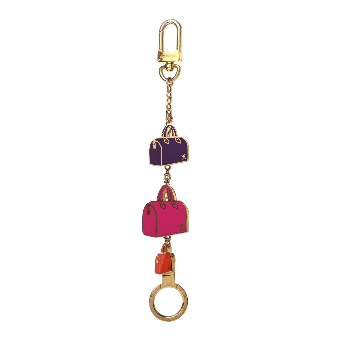 Enamel Iconic Speedy Bag Charm Chain Gold