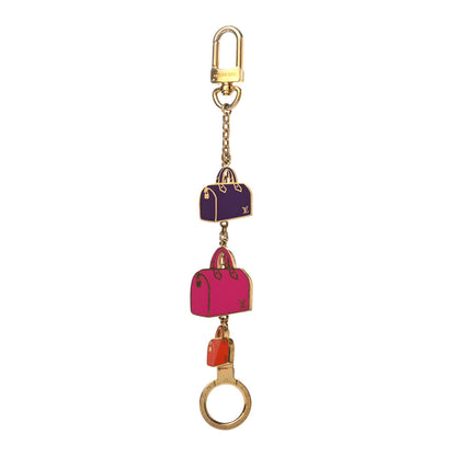 Louis Vuitton Enamel Iconic Speedy Bag Charm Chain Gold 1 of 4