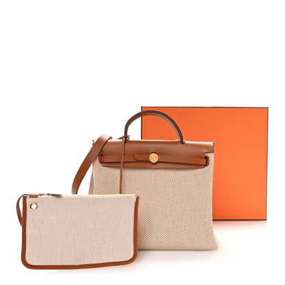 Hermes Vache Hunter Criss Viking Herbag Zip Retourne 31 PM Ecru Beige Naturel 11 of 11