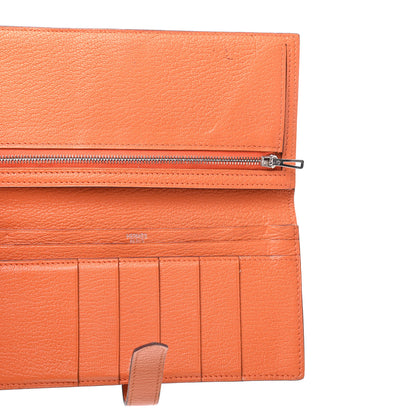 Hermes Chevre Mysore Bearn Gusset Wallet Orange 6 of 8