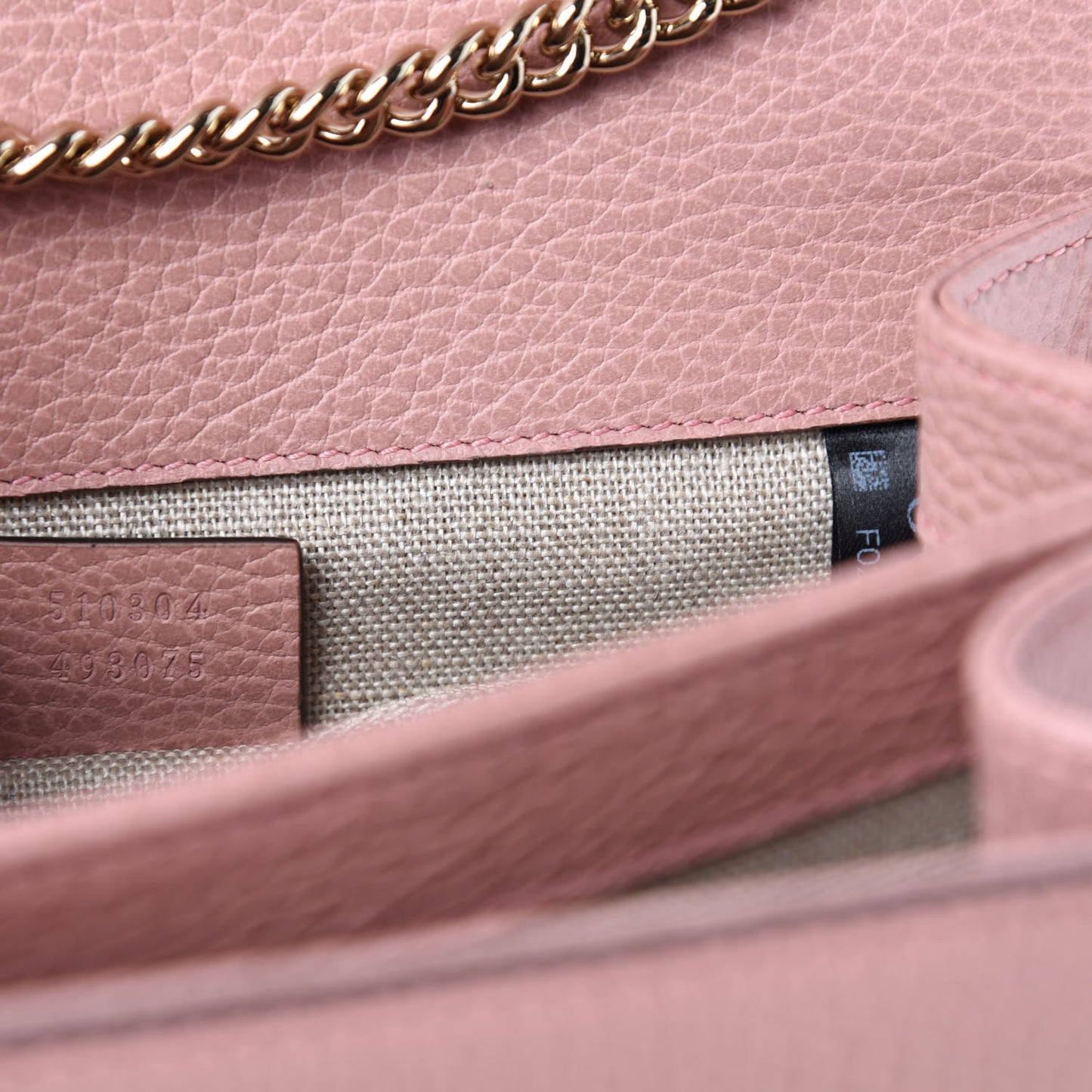 Dollar Calfskin Small Interlocking G Shoulder Bag Soft Pink