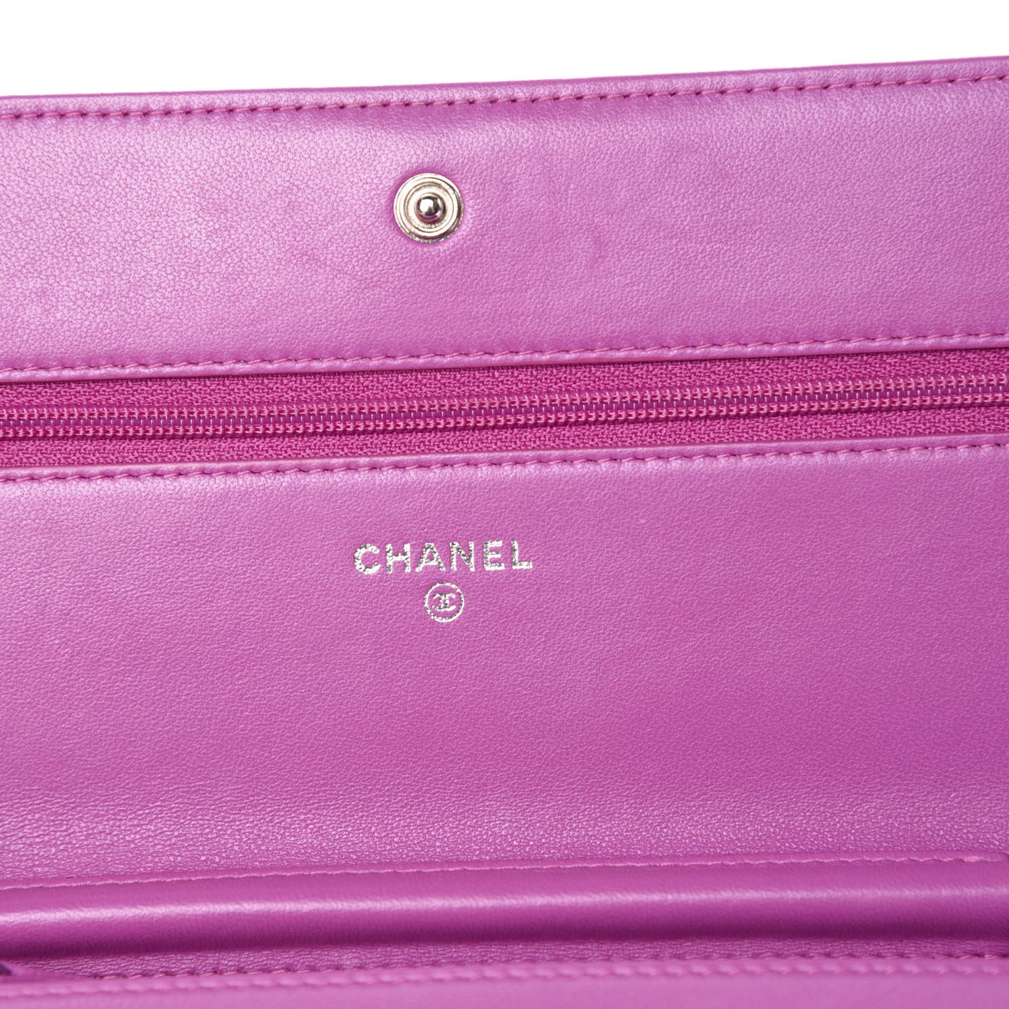 Lambskin Quilted Boy Wallet On Chain WOC Dark Pink