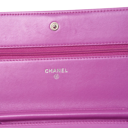 Chanel Lambskin Quilted Boy Wallet On Chain WOC Dark Pink 6 of 13
