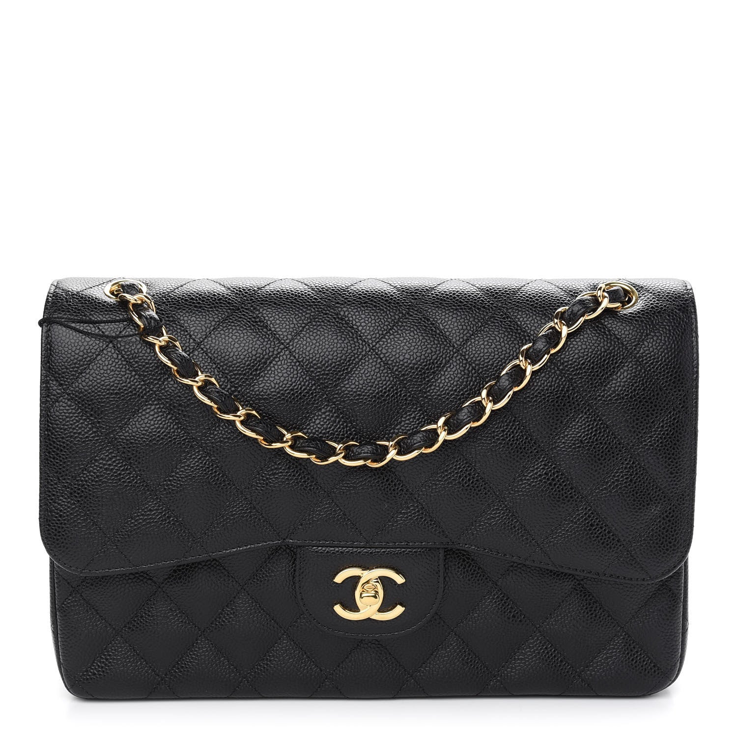 Chanel Caviar Quilted Jumbo Double Flap Black 1 of 9