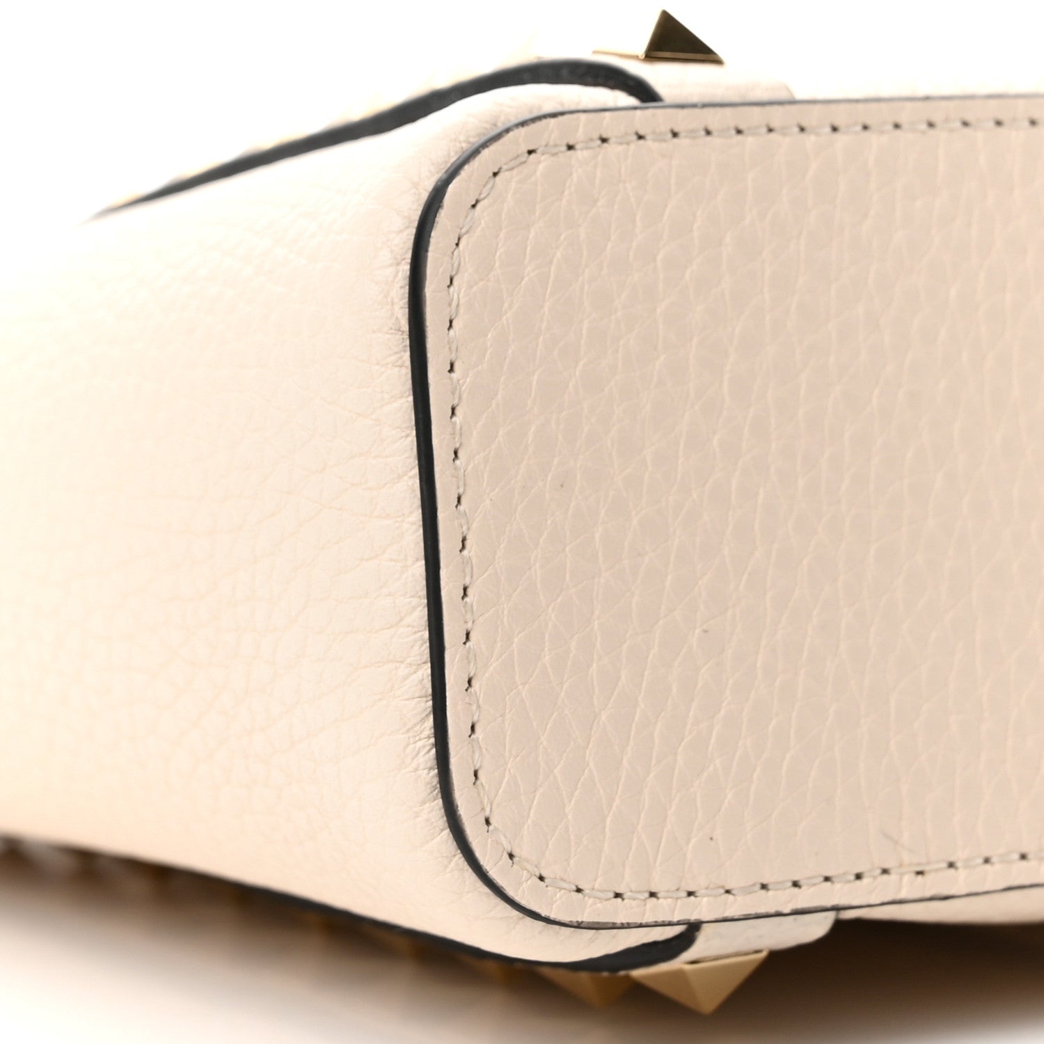 Valentino Garavani Pebbled Calfskin Rockstud North South Crossbody Bag Light Ivory 8 of 9
