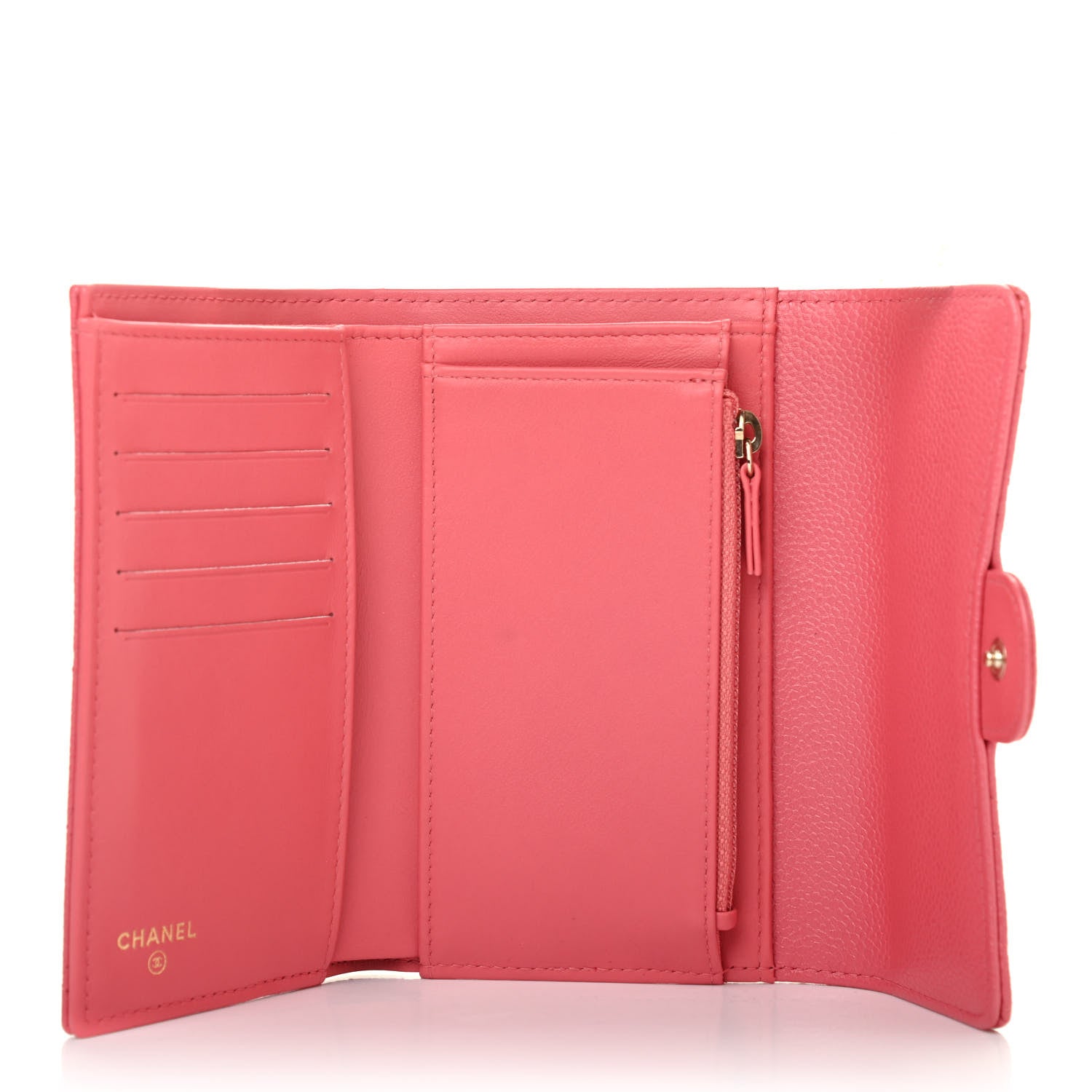 Chanel Caviar Quilted Medium Flap Wallet Pink 4 of 4