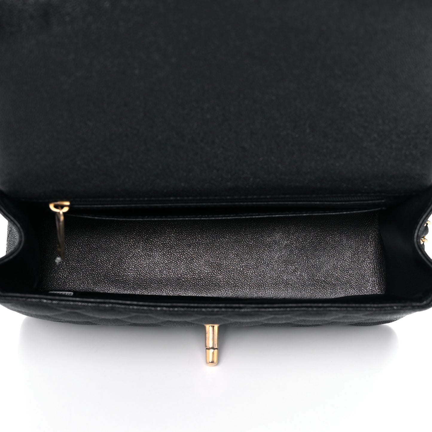 Caviar Quilted Mini Top Handle Rectangular Flap Black