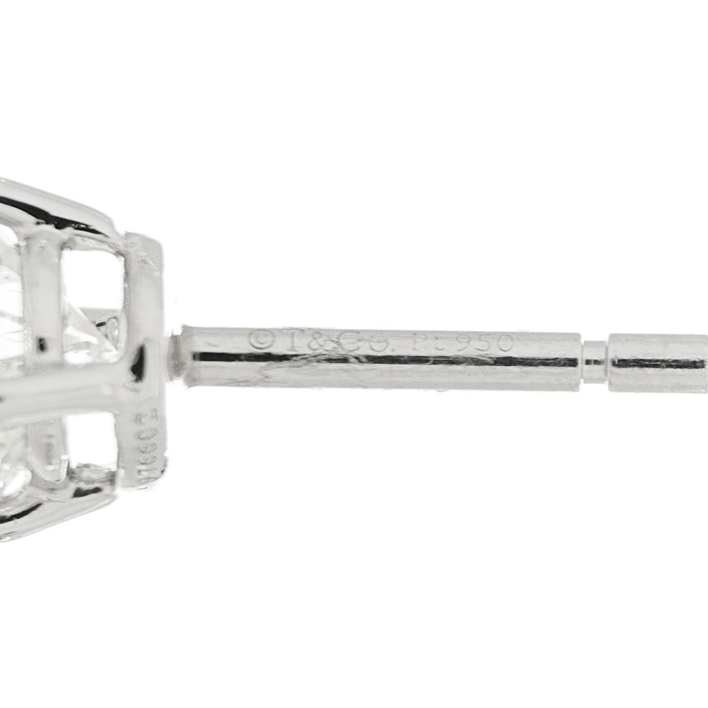 Tiffany Platinum Diamond .90ctw Round Solitaire Earrings 3 of 5