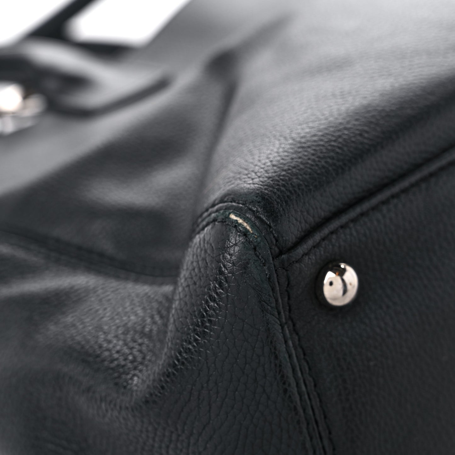 Calfskin Cerf Executive Shopper Tote Black