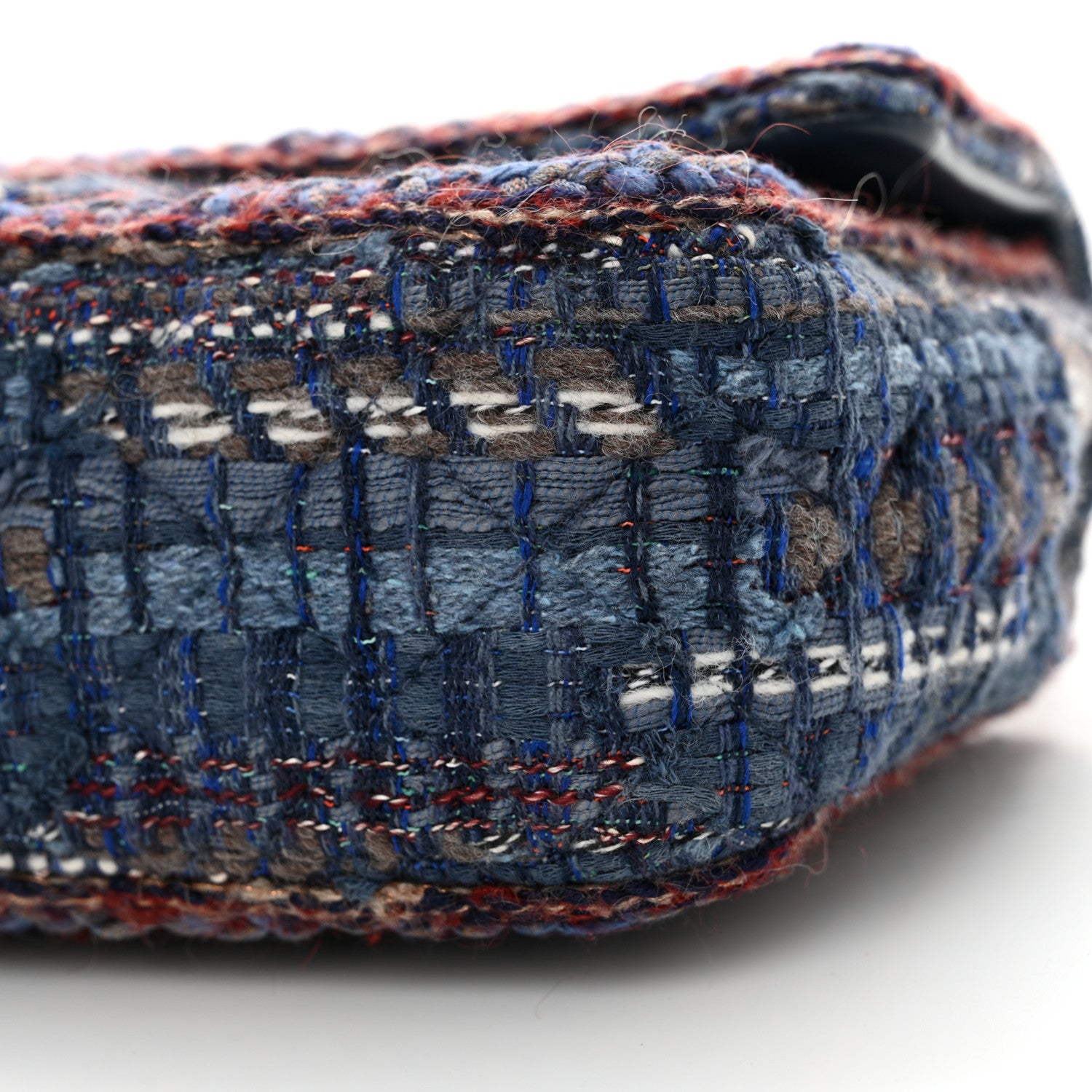 Chanel Tweed Braid Medium Flap Navy Blue Multicolor 10 of 13