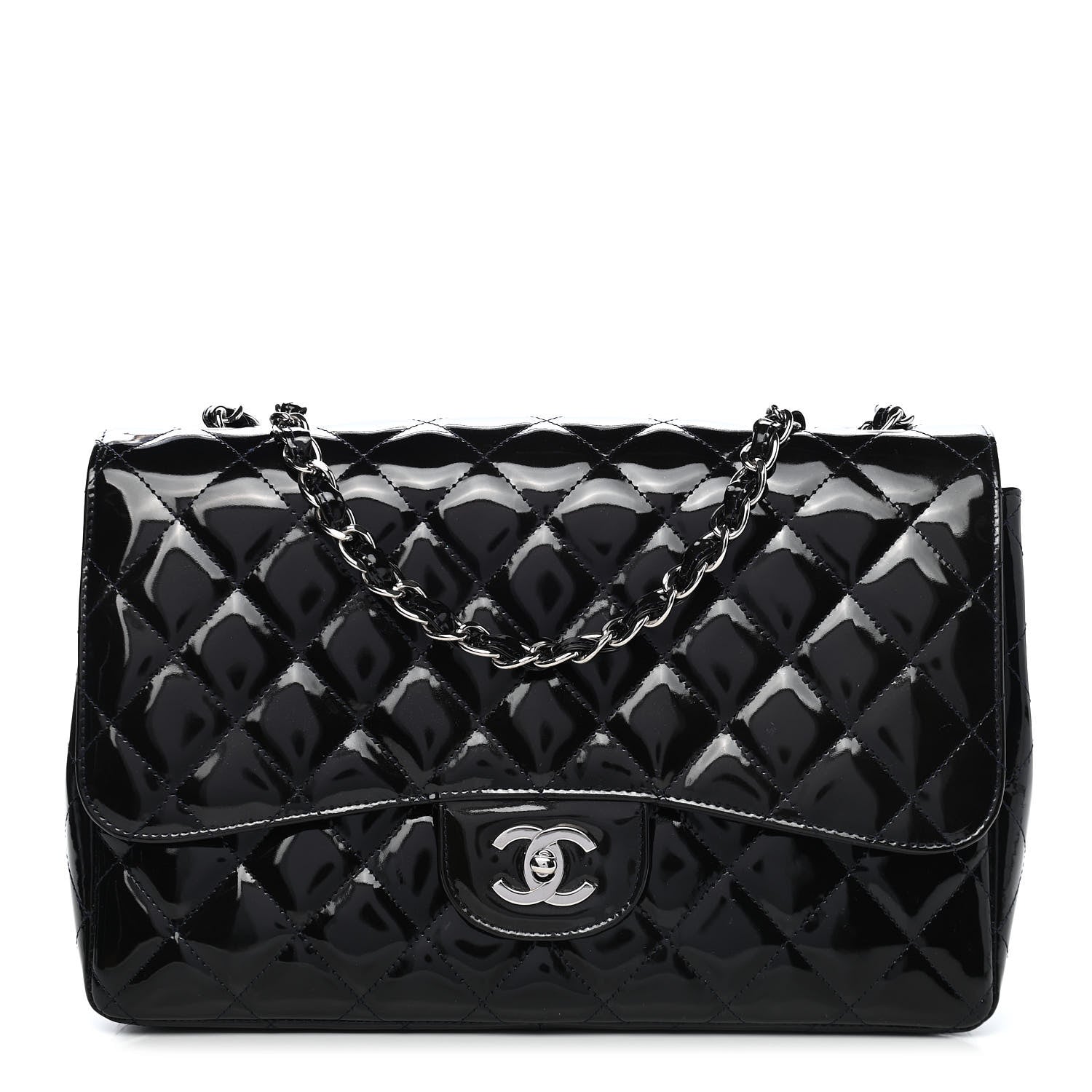 Chanel Patent Quilted Mobile Art Jumbo Single Flap Navy 1 of 13