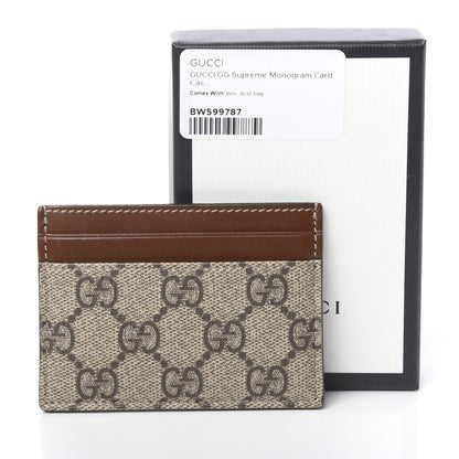 Gucci GG Supreme Monogram Calfskin Card Holder Beige Ebony Cuir 7 of 7