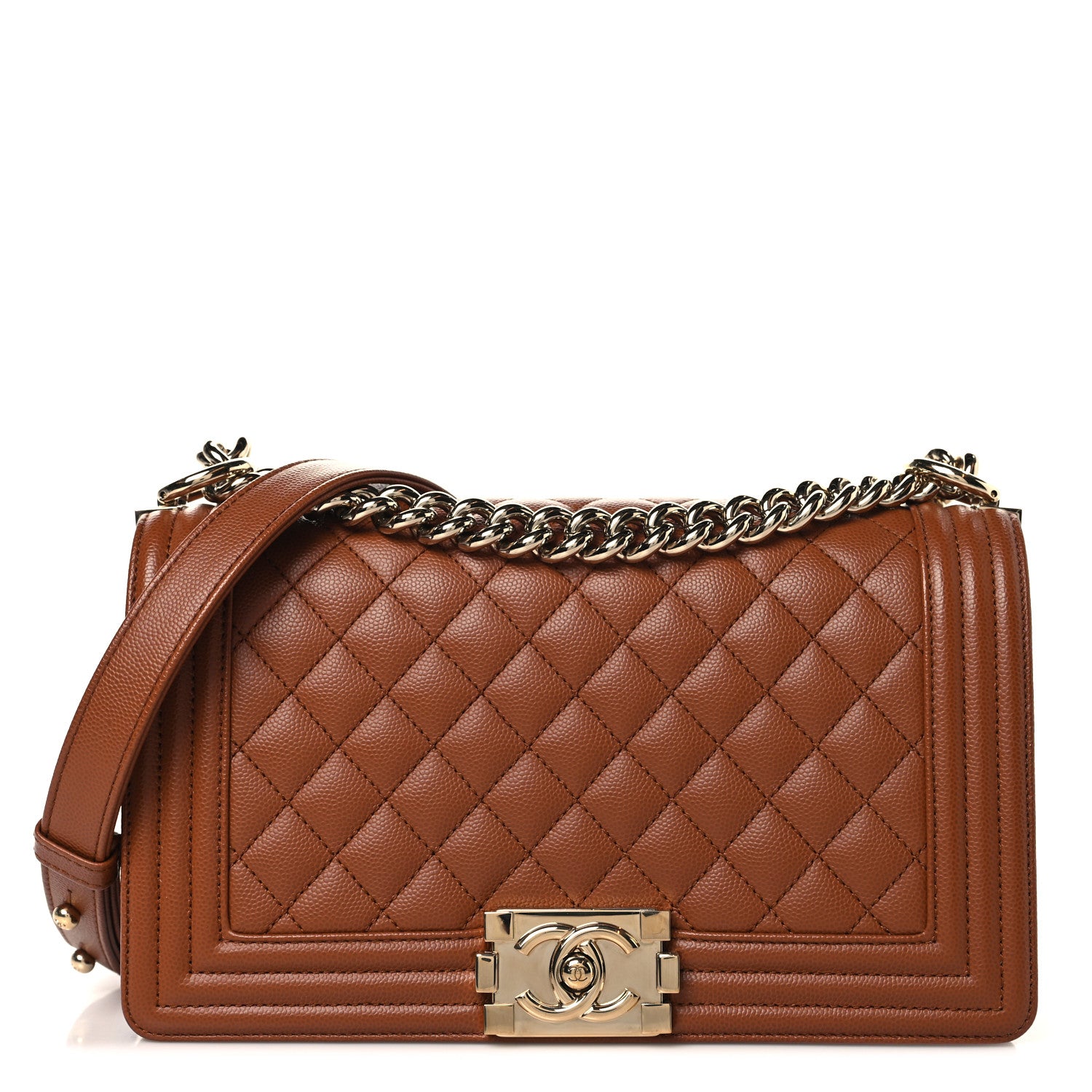 Chanel Caviar Quilted Medium Boy Flap Brown 1 of 10