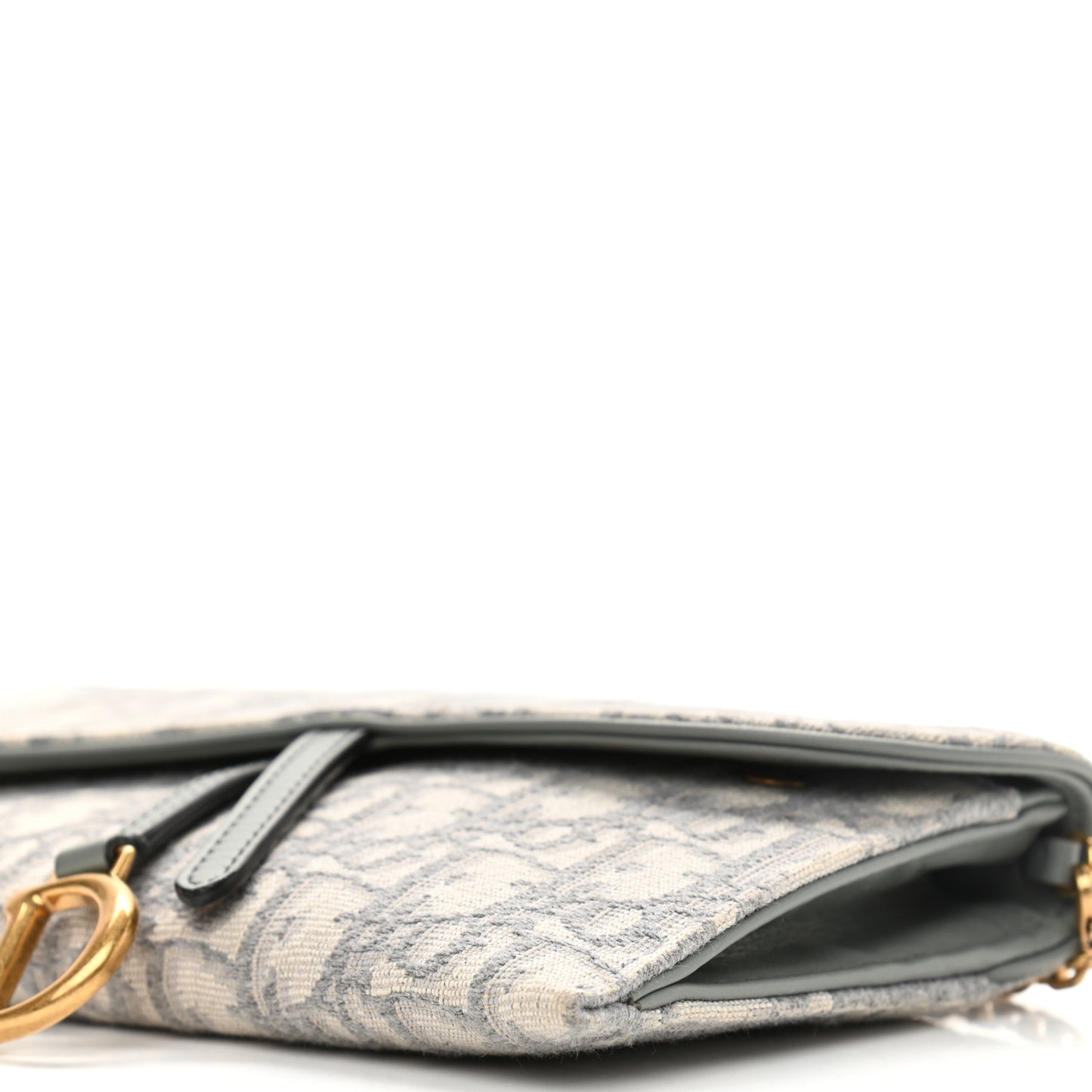Oblique Saddle Chain Long Wallet Grey