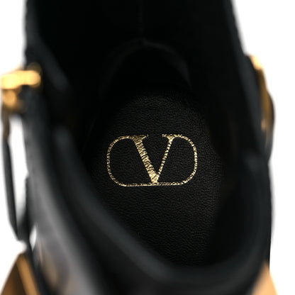 Valentino Garavani Calfskin Roman Stud 20/85mm Combat Boots 40.5 Black 7 of 8