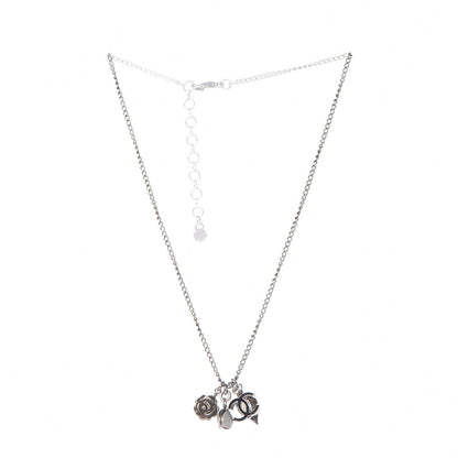 Chanel Enamel CC Charm Necklace Silver 3 of 5