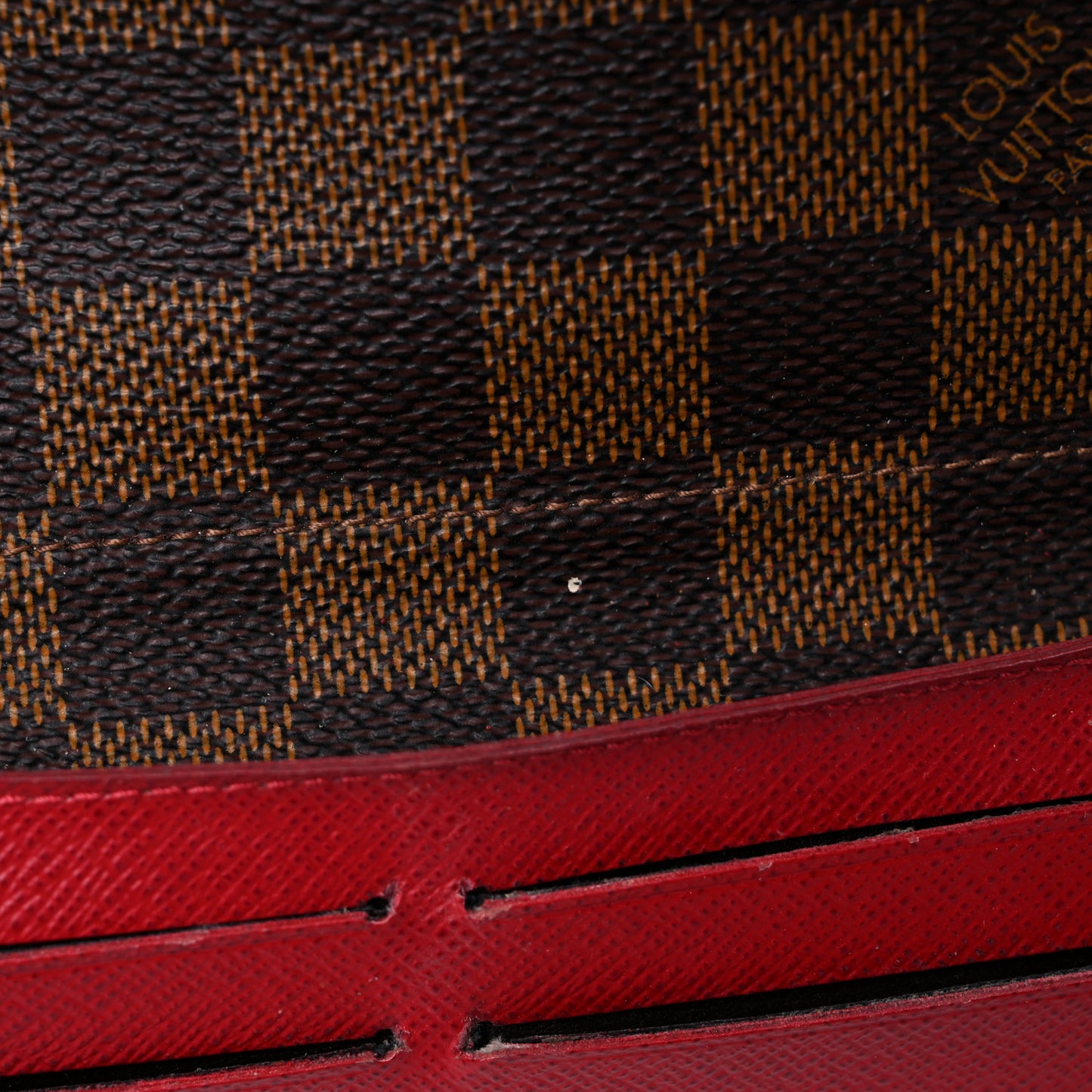 Damier Ebene Josephine Wallet Red