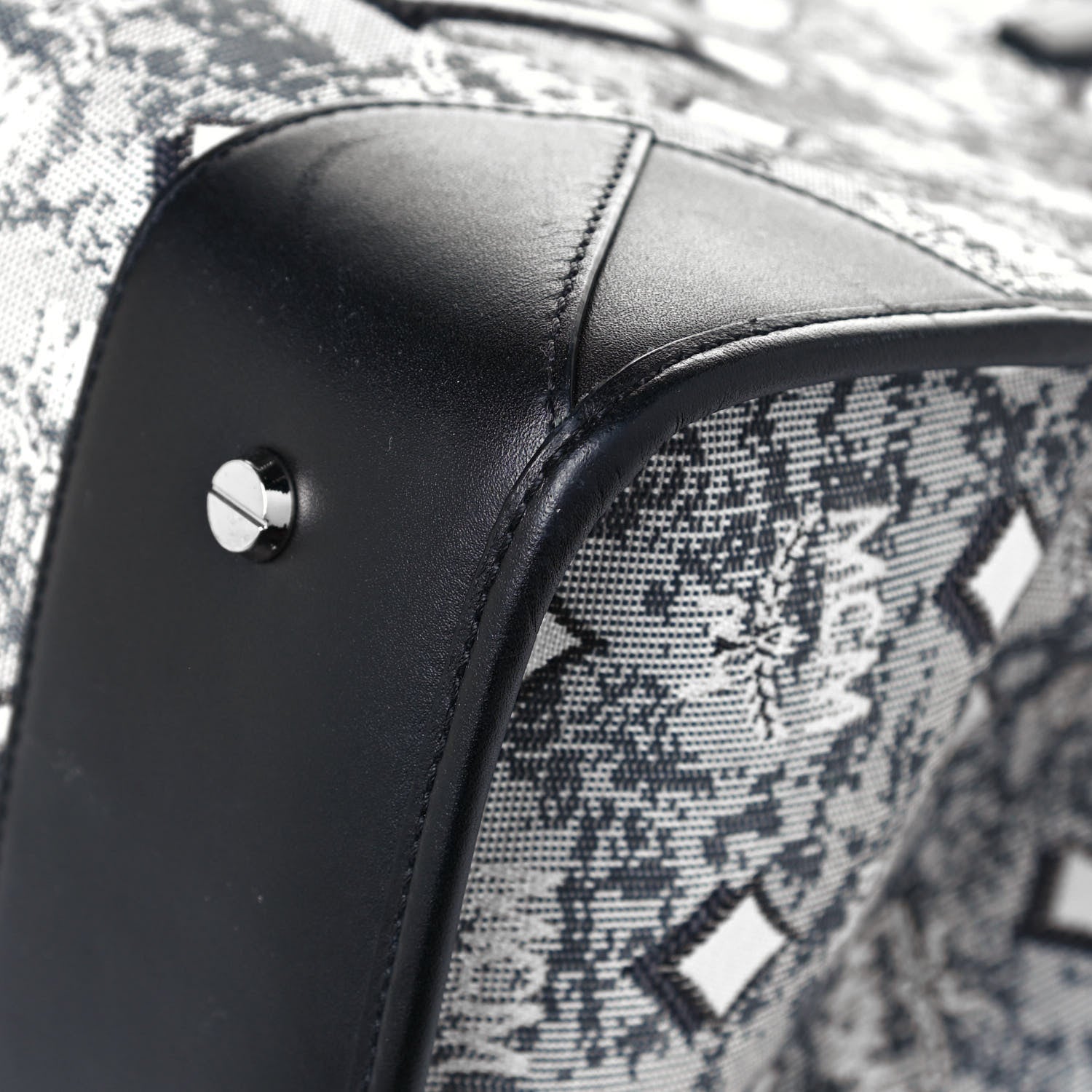 MCM Nappa Jacquard Monogram Large Tote Grey 11 of 15