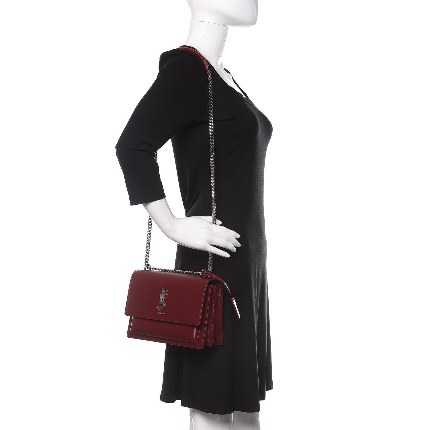 Saint Laurent Calfskin Medium Monogram Sunset Pallisandre 2 of 11