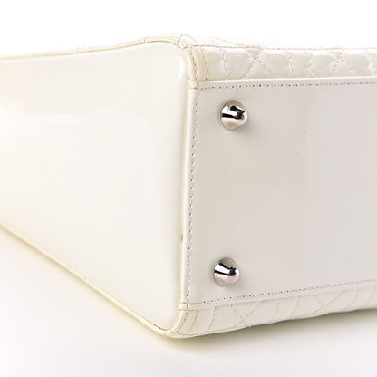 Christian Dior Patent Cannage Large Lady Dior White 17 of 19