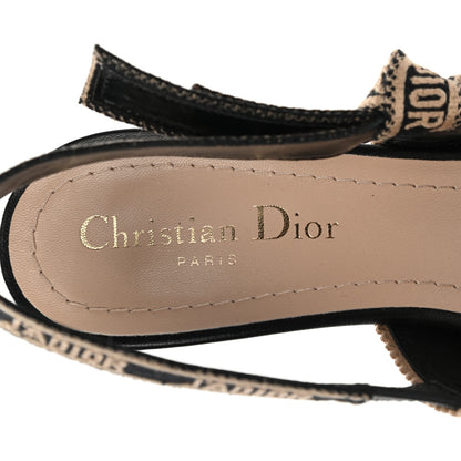 Christian Dior Cotton Ribbon Check'N'Dior J'Adior Slingback 65mm Pumps 37.5 Black Beige 7 of 8