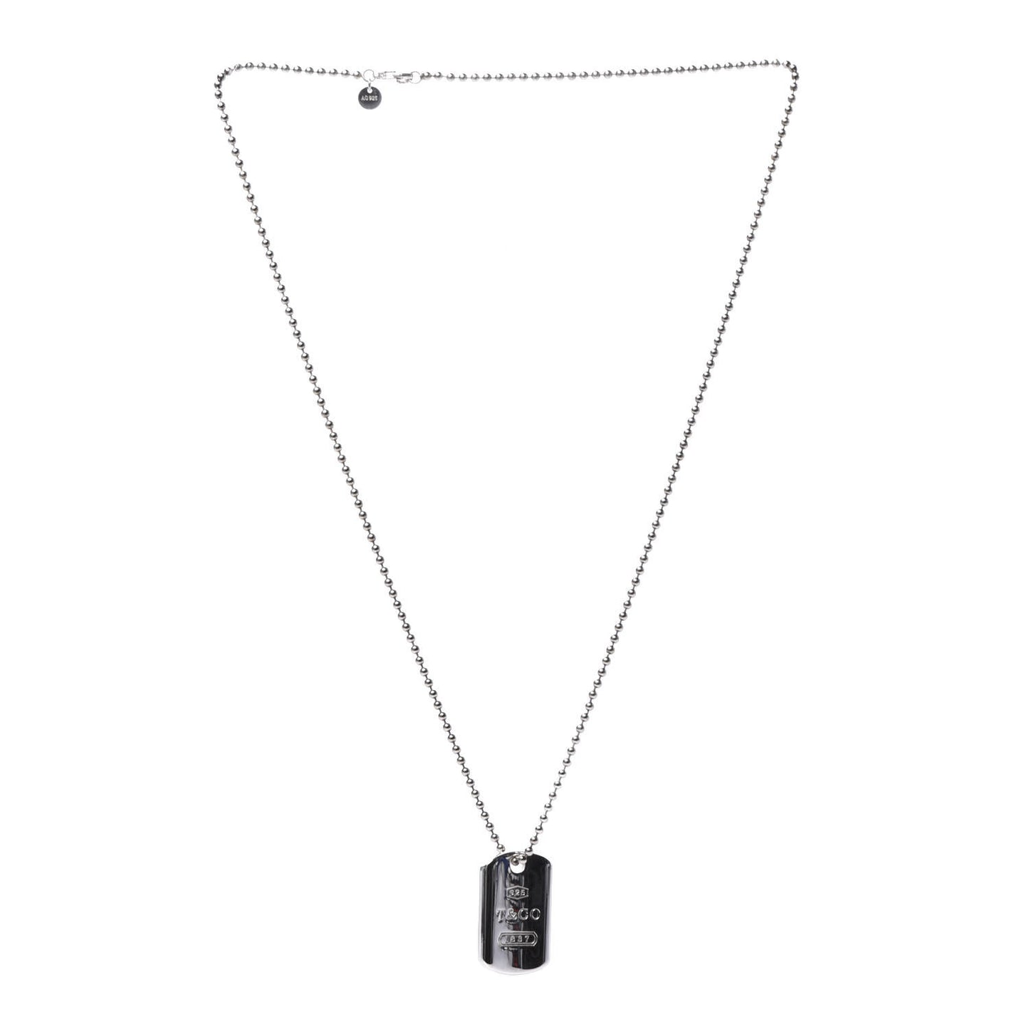 Sterling Silver 1837 Dog Tag Pendant Necklace