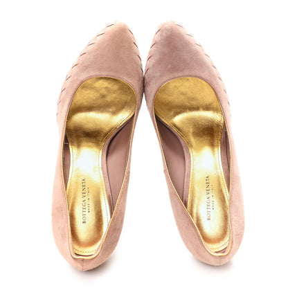 Bottega Veneta Suede Intrecciato Pumps 38 Pink 2 of 9