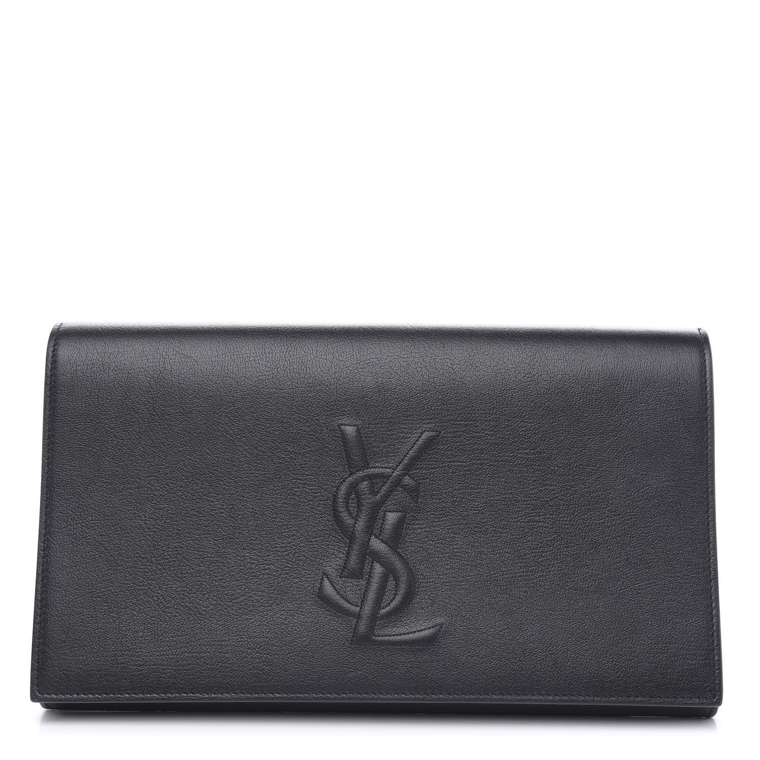 Saint Laurent Calfskin Monogram Large Belle De Jour Clutch Black 1 of 7