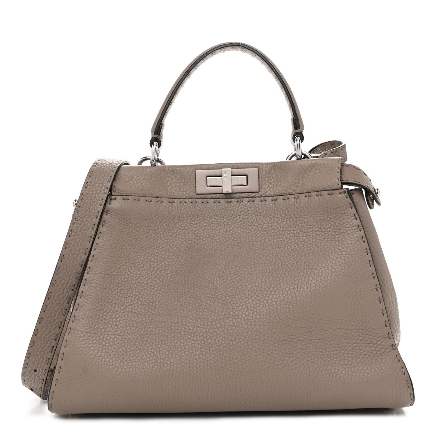 Fendi Cuoio Romano Selleria Medium Peekaboo Iconic Satchel Corda 1 of 10