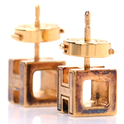 Hermes Gold Plated Cage d'H Earrings Ecru 4 of 4