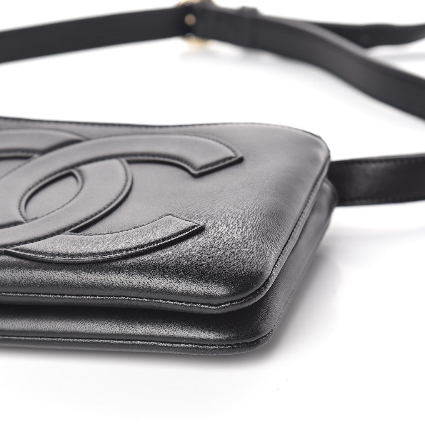 Lambskin CC Mania Waist Belt Bag Black