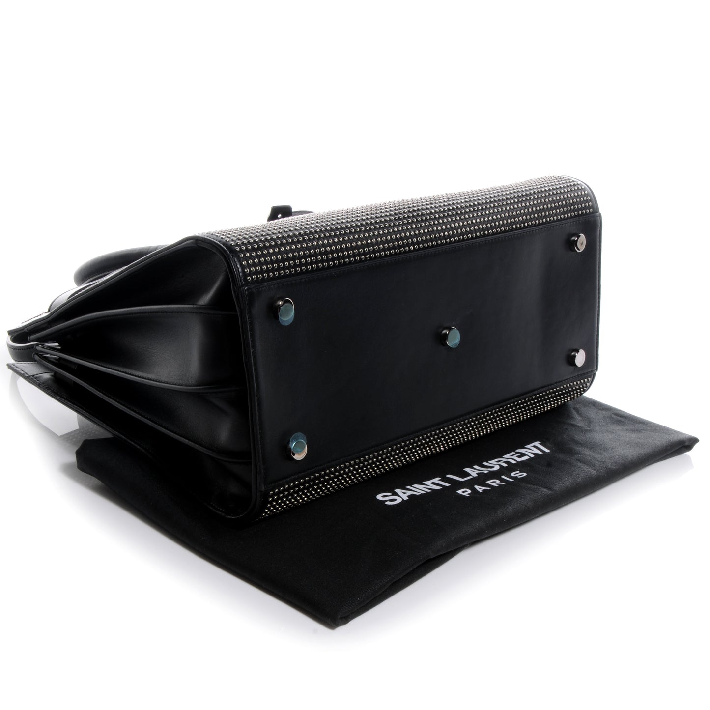 Studded Leather Small Sac de Jour Carryall Black